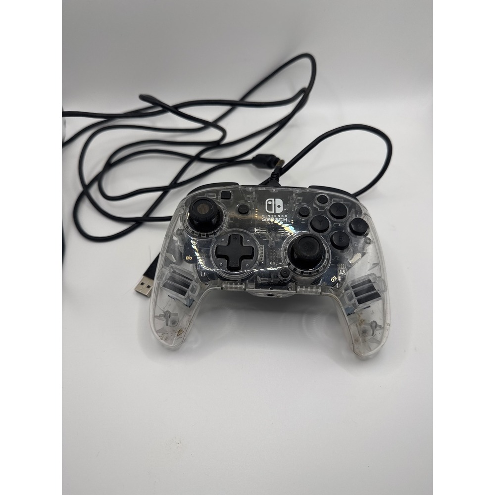 PDP Afterglow Deluxe+ Wired Controller Nintendo Switch Clear Excellent LED Audio - Picture 3 of 6
